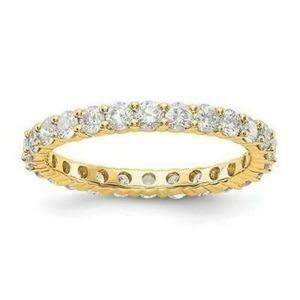 2CT Created Diamond Eternity Ring 14K Gold Size6